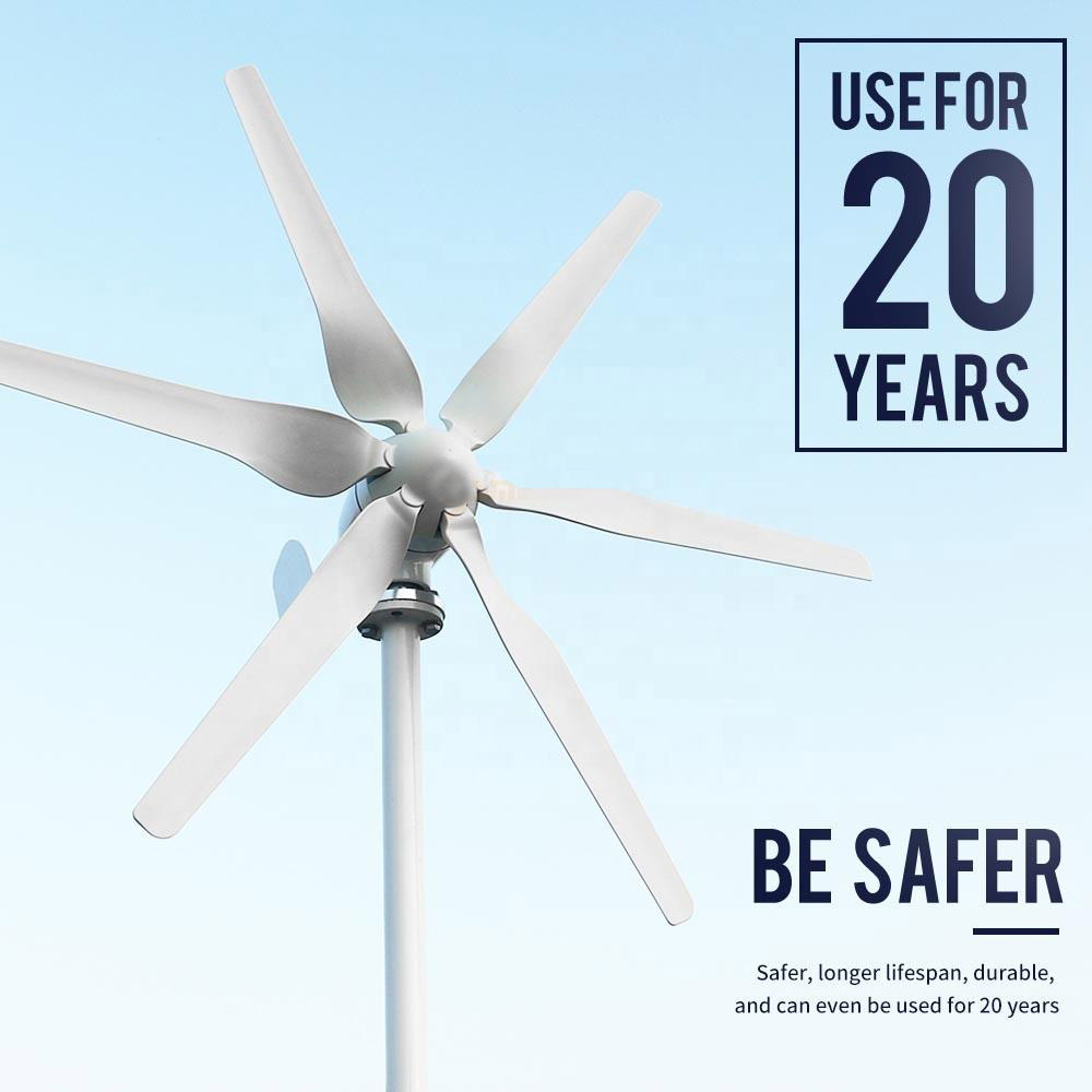 Windmills Alternative Energy Saver 1000w 48v Horizontal Wind Turbine Generator Six Blades