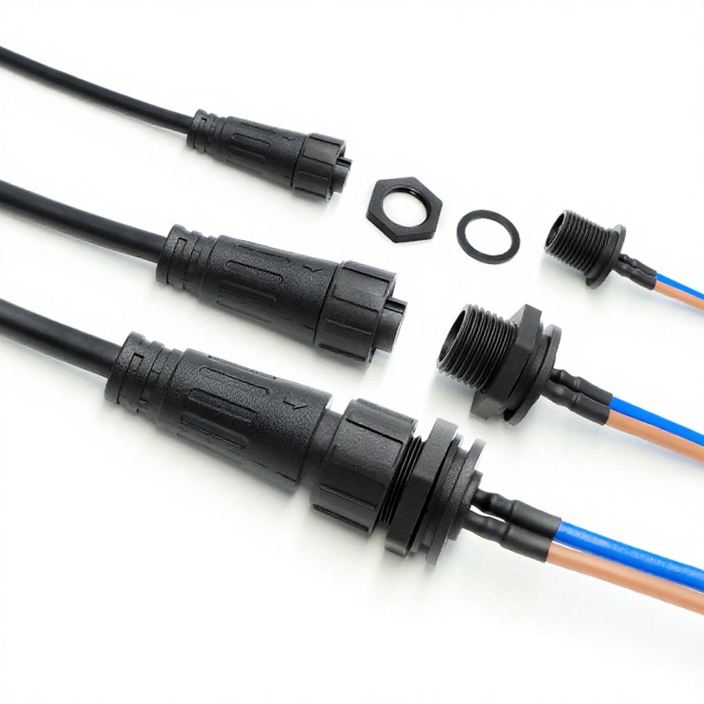 M12 2 4 Pin Lock Panel Terminal Electric Vehicle Water Purifier Male Female Plug Socket Connector