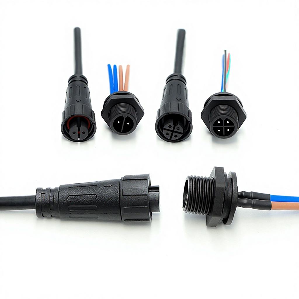 M12 2 4 Pin Lock Panel Terminal Electric Vehicle Water Purifier Male Female Plug Socket Connector